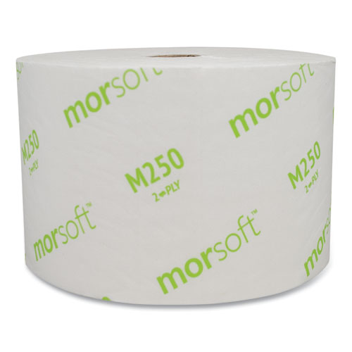 MOR-SOFT CORELESS ALTERNATIVE BATH TISSUE, 2-PLY, WHITE, 1250/ROLL, 24/CARTON