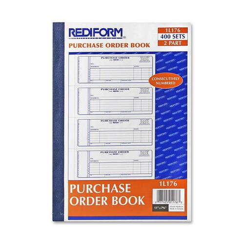 Purchase Order Book, 7 X 2 3/4, Two-Part Carbonless, 400 Sets/book