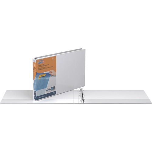Quickfit Ledger D-Ring View Binder, 1" Capacity, 11 X 17, White