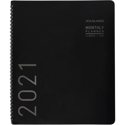 CONTEMPORARY MONTHLY PLANNER, PREMIUM PAPER, 8 7/8 X 11, BLACK COVER, 2019