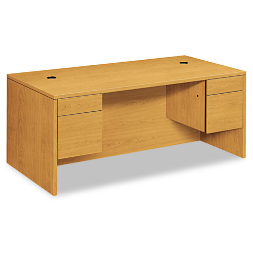 10500 Series 3/4-Height Double Pedestal Desk, 72w X 36d X 29-1/2h, Harvest