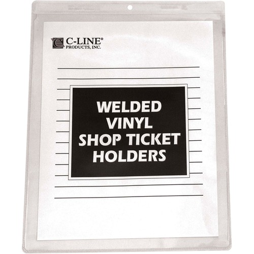 CLEAR VINYL SHOP TICKET HOLDERS, BOTH SIDES CLEAR, 50 SHEETS, 9 X 12, 50/BOX