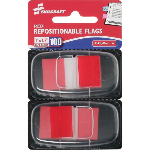 7510013152019, PAGE FLAGS, 1" X 1 3/4", RED, 100/PACK