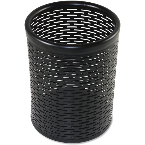 Urban Collection Punched Metal Pencil Cup, 3 1/2 X 4 1/2, Black
