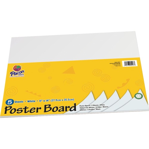 Poster Board, Recyclable, 11"x14", 5 Sht/PK, White