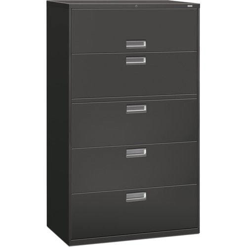 600 Series Five-Drawer Lateral File, 42w X 19-1/4d, Charcoal