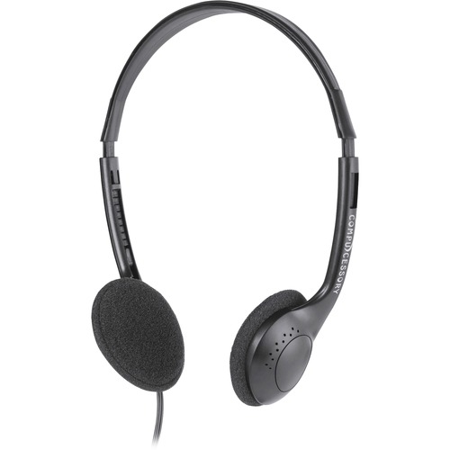 Stereo Headset, Foldable, Adjustable, 71" Cord, Black