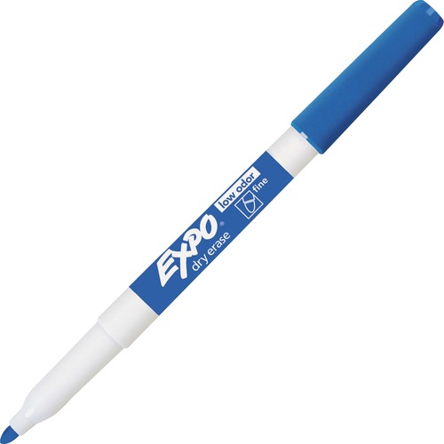 Low Odor Dry Erase Marker, Fine Point, Blue, Dozen