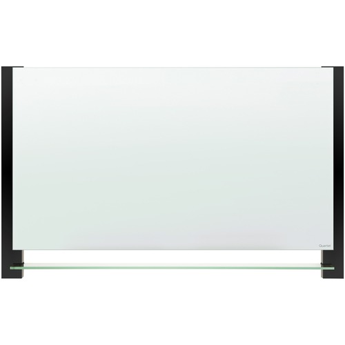Evoque Magnetic Glass Marker Board With Black Aluminum Frame, 39 X 22, White