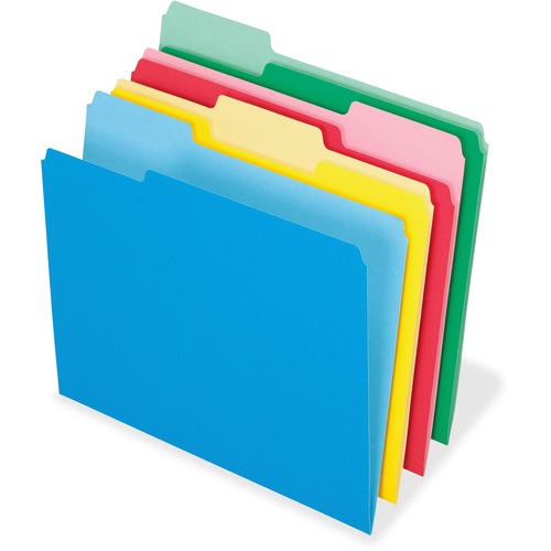 COLORED FILE FOLDERS, 1/3-CUT TABS, LETTER SIZE, ASSORTED, 24/PACK