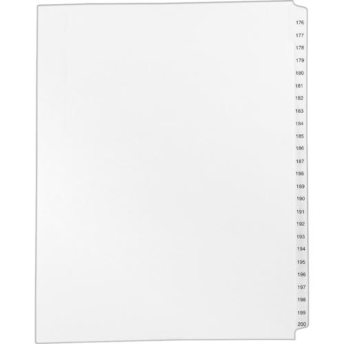 Avery-Style Legal Exhibit Side Tab Divider, Title: 176-200, Letter, White
