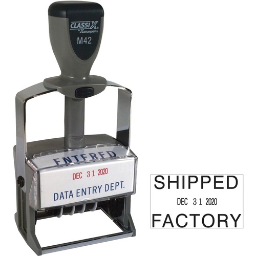 Self-Inking Date Stamp, Impression 1-5/16"x2-1/4", 1-6 Lines