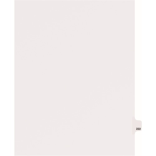 Dividers, "222", Side Tab, 8-1/2"x11", 25/PK, White