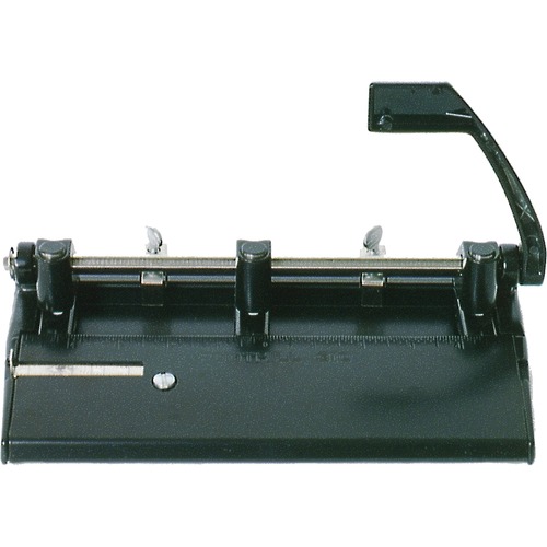 7520014316240, ADJUSTABLE HEAVY-DUTY THREE-HOLE PUNCH, 9/32" HOLES, BLACK