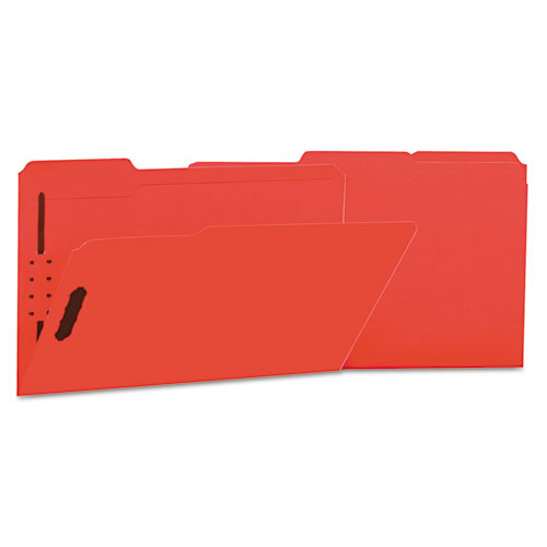 Deluxe Reinforced Top Tab Folders, 2 Fasteners, 1/3 Tab, Legal, Red, 50/box