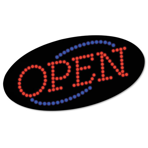 LED OPEN SIGN, 10 1/2: X 20 1/8", RED AND BLUE GRAPHICS
