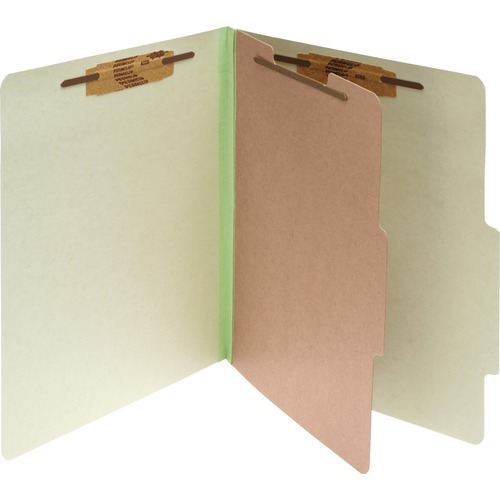 PRESSBOARD CLASSIFICATION FOLDERS, 1 DIVIDER, LEGAL SIZE, LEAF GREEN, 10/BOX