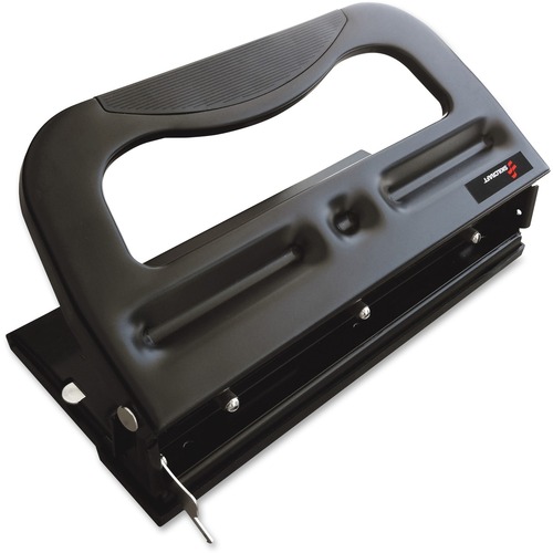 7520016203315, ADJUSTABLE HEAVY-DUTY THREE-HOLE PUNCH, 9/32" HOLES, BLACK