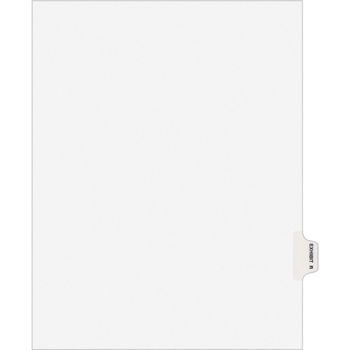 Avery-Style Preprinted Legal Side Tab Divider, Exhibit R, Letter, White, 25/pack