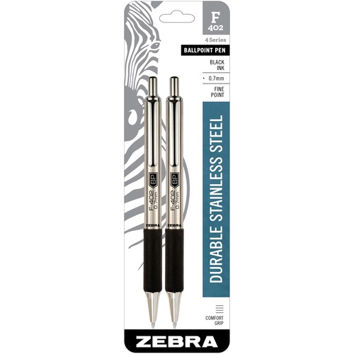 F-402 Ballpoint Retractable Pen, Black Ink, Fine, 2/pack