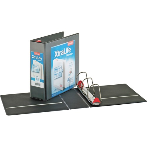 Xtralife Clearvue Non-Stick Locking Slant-D Binder, 4" Cap, 11 X 8 1/2, Black