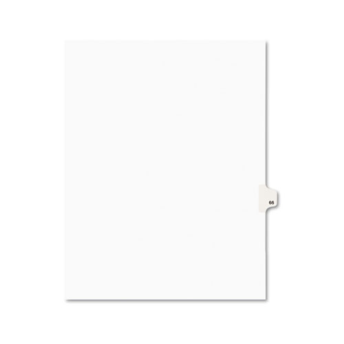 Avery-Style Legal Exhibit Side Tab Divider, Title: 66, Letter, White, 25/pack