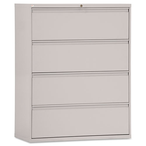 FOUR-DRAWER LATERAL FILE CABINET, 42W X 18D X 52 1/2H, LIGHT GRAY