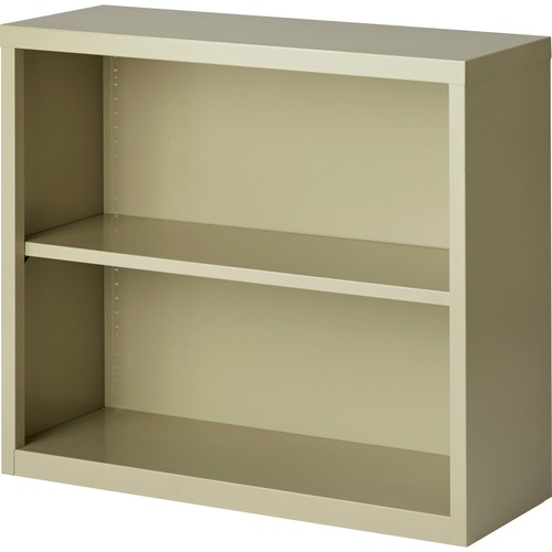 Steel Bookcase, 2-Shelf, 34-1/2"x13"x30", Putty