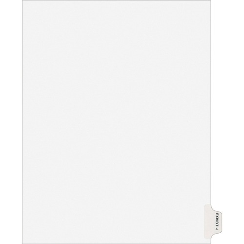 Avery-Style Preprinted Legal Side Tab Divider, Exhibit J, Letter, White, 25/pack