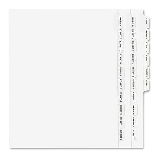 Avery-Style Legal Exhibit Side Tab Divider, Title: Exhibit A-Z, Letter, White