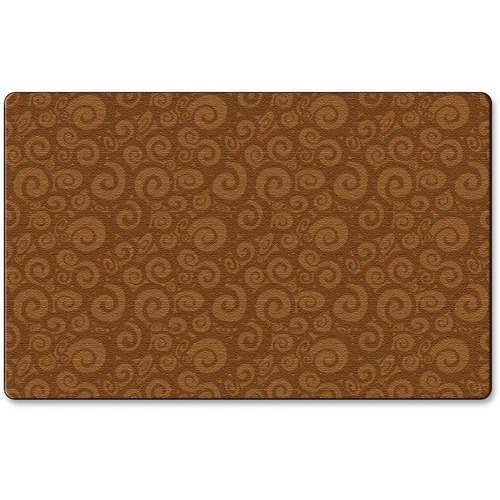 Solid Color Swirl Rug, 10'9x13'2', Chocolate