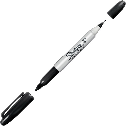 Permanent Marker, Twin Tip, Fine/Ultra Fine Point, Black