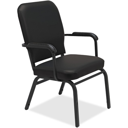 Stack Chair w/Arm, 500lb Cap, 25-1/2"x25"x35-1/2", 2/CT,V/BK