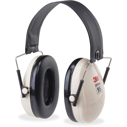 Earmuffs, NRR: 21dB, Foldable, Stainless Steel, Black/White