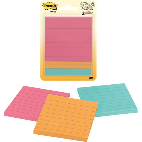 Post-It Notes,Lined,50/Sheets,3"x3",3/PK,Cape Town