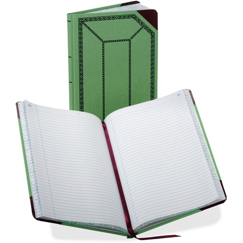 Canvas Book, Record-Ruled, 500 Pages, 7-5/8"x12-1/2", Green