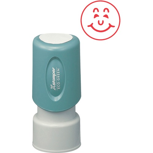 Specialty Stamp, "Happy Face" Round Ink Stamp, 5/8", Red