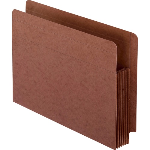 Heavy-Duty End Tab File Pockets, Straight Cut, 1 Pocket, Letter, Brown