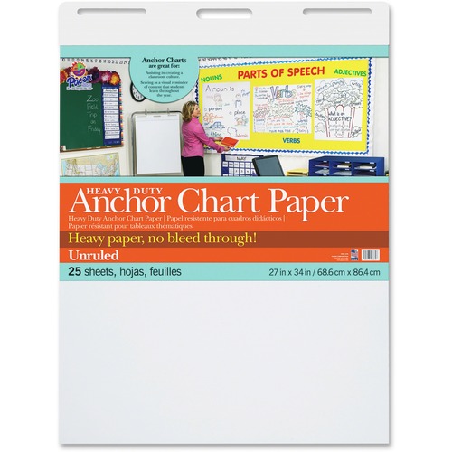 Anchor Chart Paper, Unruled, 24"x34", 25Shts, 4/CT, WE