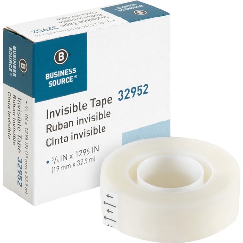 Invisible Tape Refill Roll, 1" Core, 3/4"x1296", Clear