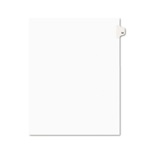 Avery-Style Legal Exhibit Side Tab Divider, Title: 52, Letter, White, 25/pack