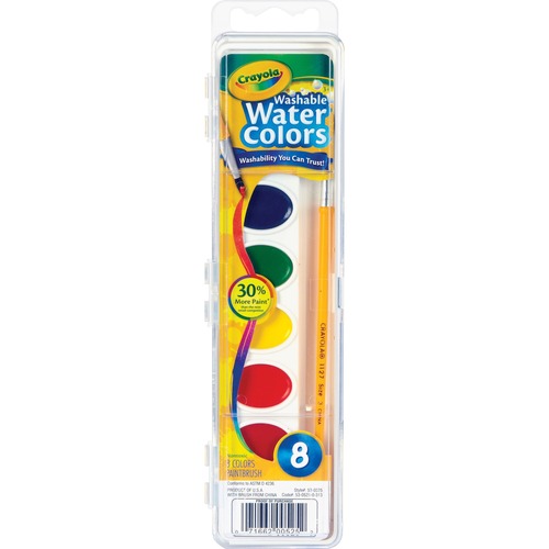 Washable Watercolor Paint, 8 Assorted Colors