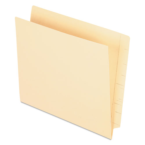 Manila End Tab Pocket Folders, Straight Tab, Two-Ply, Letter, Manila, 50/box