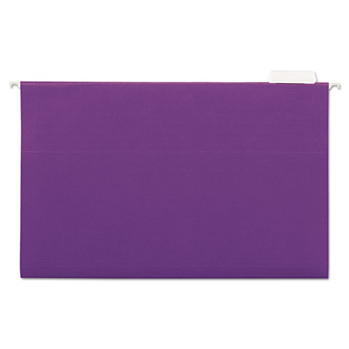 Hanging File Folders, 1/5 Tab, 11 Point Stock, Legal, Violet, 25/box
