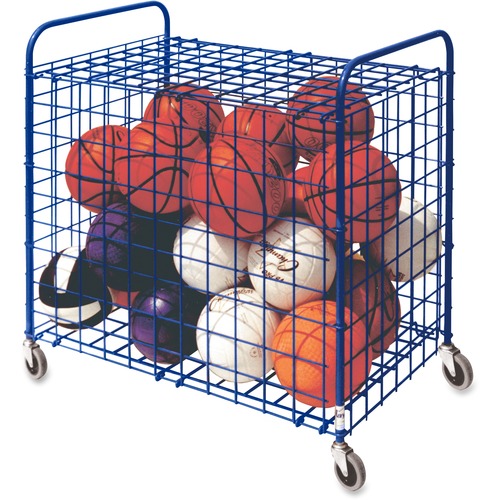 Lockable Ball Storage Cart, 24-Ball Capacity, 37w X 22d X 20h, Black