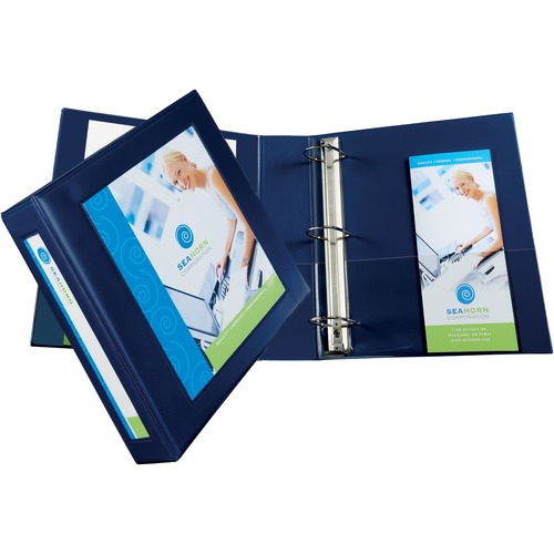 Framed View Heavy-Duty Binder W/locking 1-Touch Ezd Rings, 2" Cap, Navy Blue