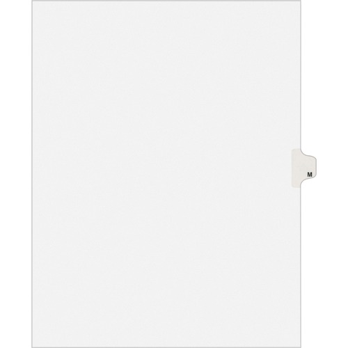 Avery-Style Legal Exhibit Side Tab Dividers, 1-Tab, Title M, Ltr, White, 25/pk