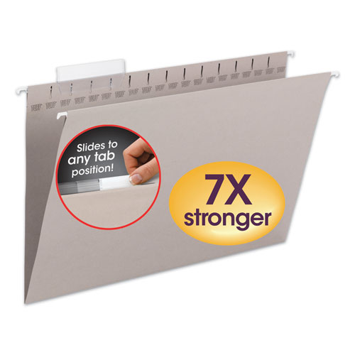 Tuff Hanging Folder With Easy Slide Tab, Legal, Steel Gray, 18/pack