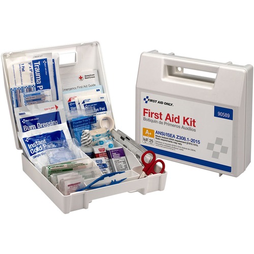 ANSI 2015 COMPLIANT CLASS A+ TYPE I AND II FIRST AID KIT FOR 25 PEOPLE, 141 PIECES