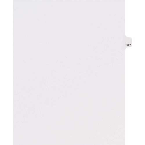 Dividers, "207", Side Tab, 8-1/2"x11", 25/PK, White